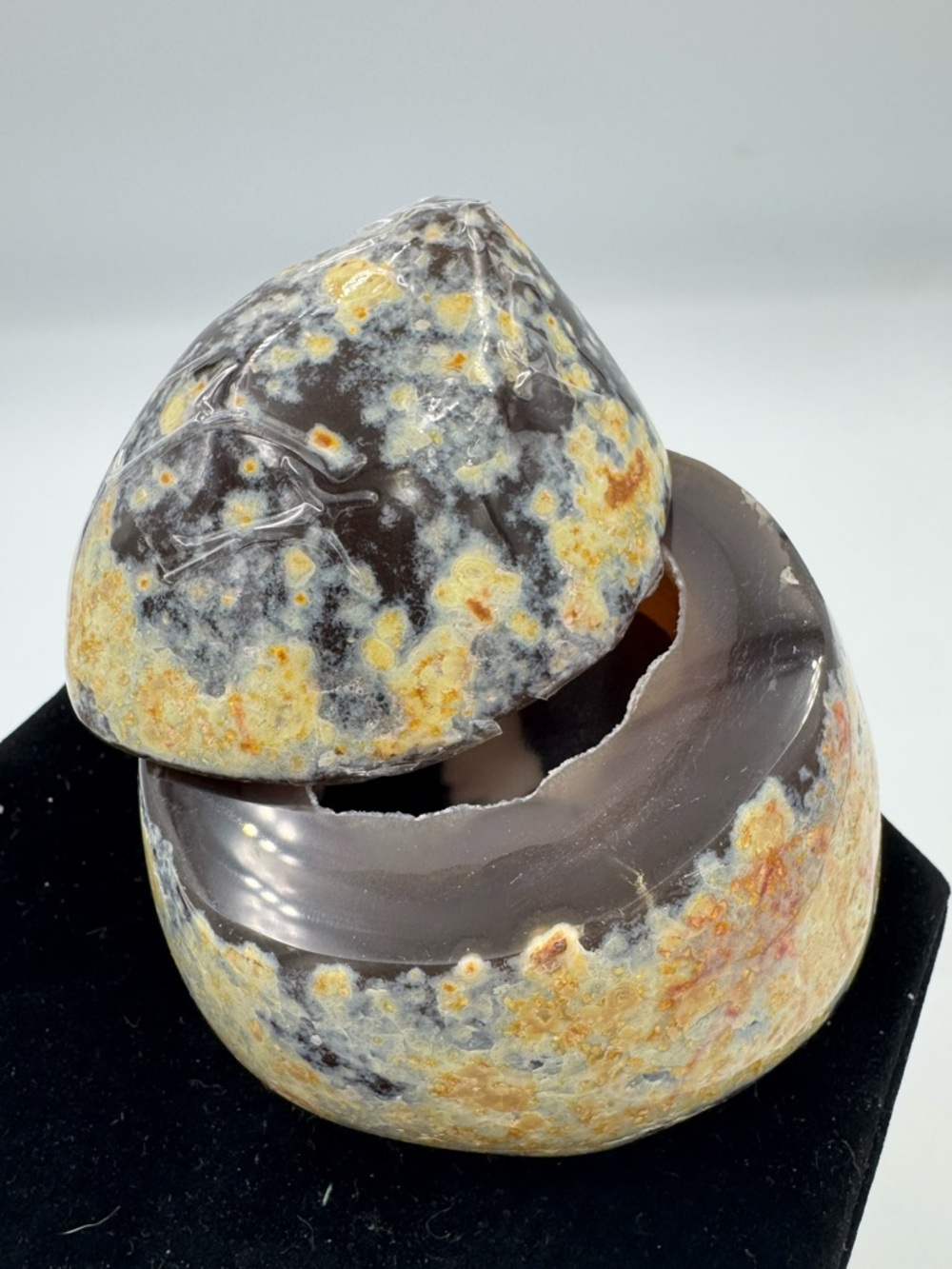 Ocean Jasper Trinket Box - Yellow, Orange & Black Speckle - Picture 3 of 6